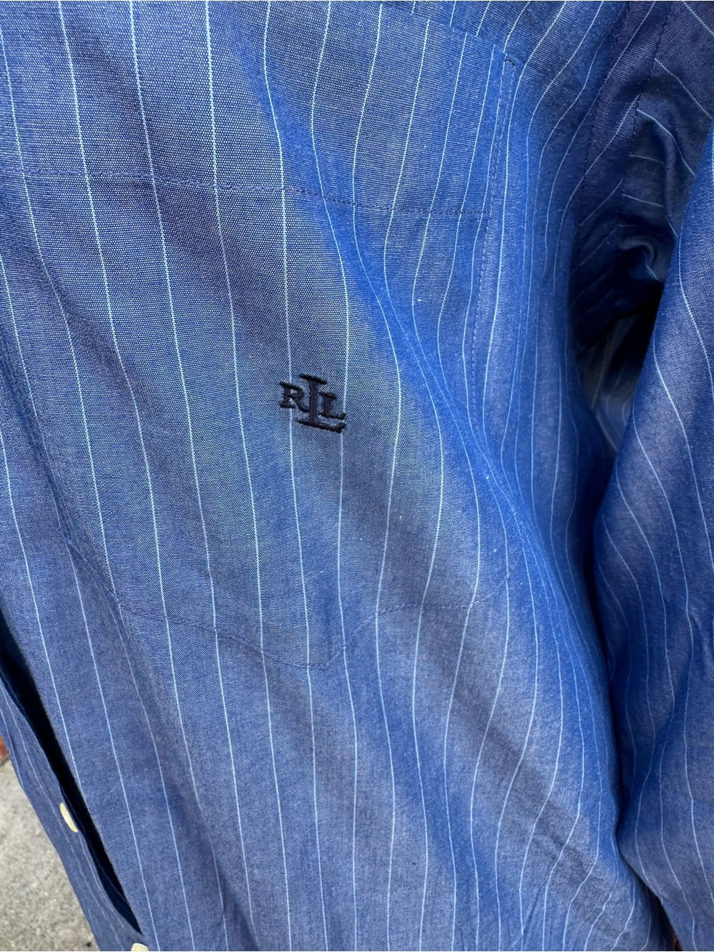 Ralph Lauren 100% Cotton Women’s Blue and White Striped Button-Down Shirt - Picture 5 of 8